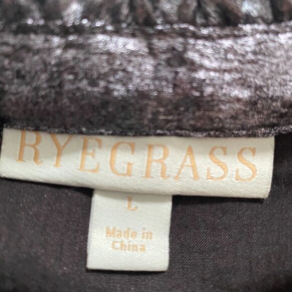 Rye Grass Blouse Women's Size L Gray Silver Long Sleeve Cocktail NWT - Picture 5 of 8